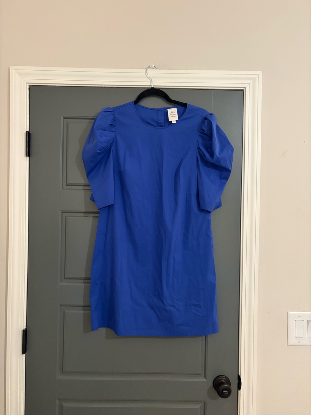 Cinq à Sept 5à7 Royal Blue Puff Sleeve Shift Dress Size 6